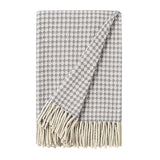 Wolldecke / Plaid aus Wolle Burel 'Azulejo Mini' grau 130x180