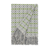 Wolldecke / Plaid aus Wolle 'Vintage' grün-hellgrau 130x180