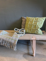 Wolldecke / Plaid aus Merinowolle Burel Factory 'Vintage' grün-hellgrau 130x180