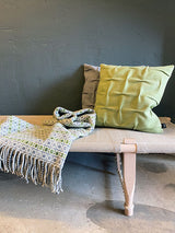 Wollkissen / Kissenbezug aus Merinowolle Burel Factory 'Cross Draped' grau 50x50