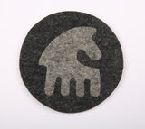 Tassenuntersetzer aus Wolle 'Rhythm of life' schwarz-grau 4er Set