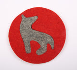 Tassenuntersetzer aus Wolle 'Rhythm of life' rot-grau 4er Set