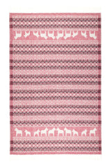 Wolldecke / Plaid aus Merinowolle Öjbro 'Dalarna' rot 130x220