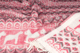 Wolldecke / Plaid aus Merinowolle Öjbro 'Dalarna' rot 130x220