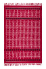 Wolldecke / Plaid aus Merinowolle Öjbro 'Ekshärad' rot 130x220