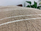 Wollkissen / Kissenbezug aus Wolle Tumar 'Aigul' Natur beige gestreift 60x40