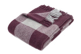 Wolldecke / Plaid aus Wolle 'Pepita' plum 130x200