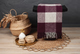 Wolldecke / Plaid aus Wolle Arctic 'Pepita' plum 130x200