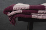 Wolldecke / Plaid aus Wolle Arctic 'Pepita' plum 130x200