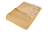 Wolldecke / Plaid aus Wolle 'Saga' honey 130x200