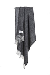 Wolldecke / Plaid aus Wolle Tweedmill 'Boa' Charcoal 150x200