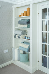 Wolldecke / Plaid aus Wolle Tweedmill 'Fishbone 2 Stripe' Slate & Ocean 150x183