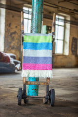 Wolldecke / Plaid aus Wolle Tweedmill 'Illusion Stripe' Tutti 150x183