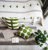 Handgefertigte Wolldecke / Tagesdecke aus Wolle Tumar 'Aigul' Natur Nomade 225x150