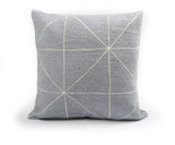 Wollkissen / Kissenbezug aus Wolle 'Aigul' Geo graublau mit Muster 50x50