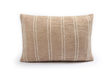 Wollkissen / Kissenbezug aus Wolle 'Aigul' Natur beige gestreift 60x40
