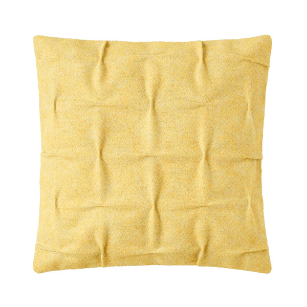 Wollkissen / Kissenbezug aus Wolle Burel 'Cross Draped' bernsteingelb 50x50