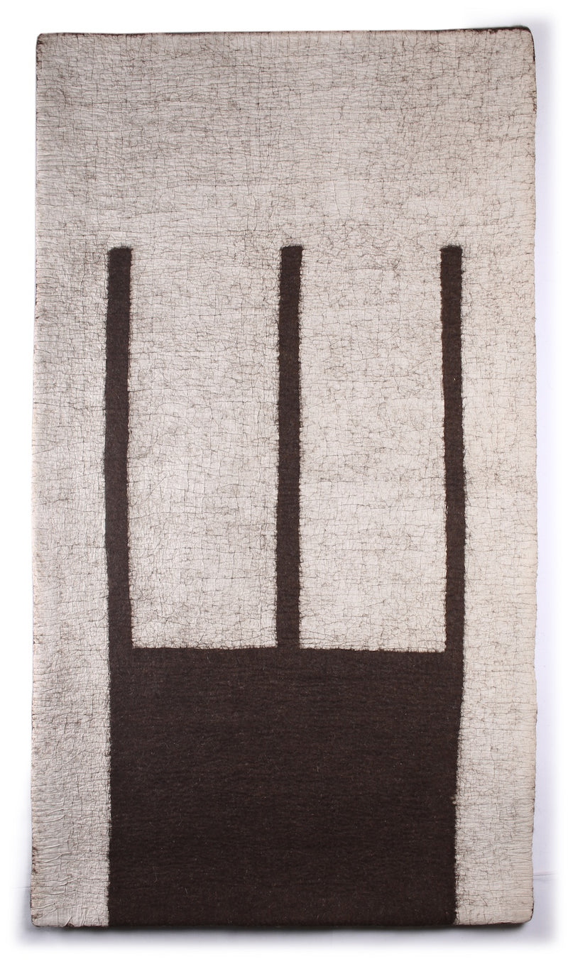 Wollteppich / Teppichläufer aus Wolle 'Daydream' grau-dunkelgrau 150x80