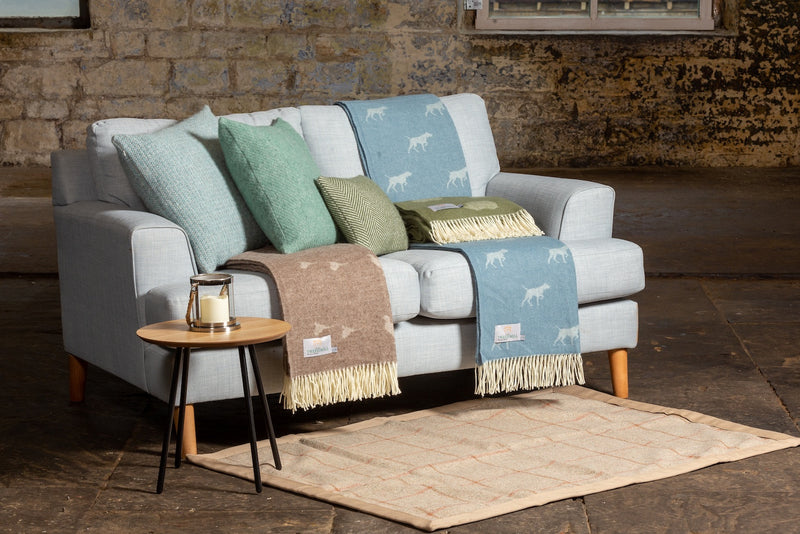 Wolldecke / Plaid aus Wolle Tweedmill 'Animal Jacquard Pheasant' brown 130x180