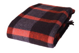 Wolldecke / Plaid aus Wolle 'Check' brown 130x200