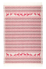 Wolldecke / Plaid aus Merinowolle Öjbro 'Dalarna' rot 130x220