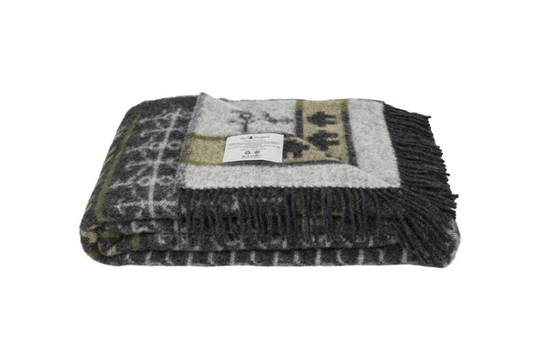 Wolldecke / Plaid aus Wolle 'Ekshärad' grau 130x220
