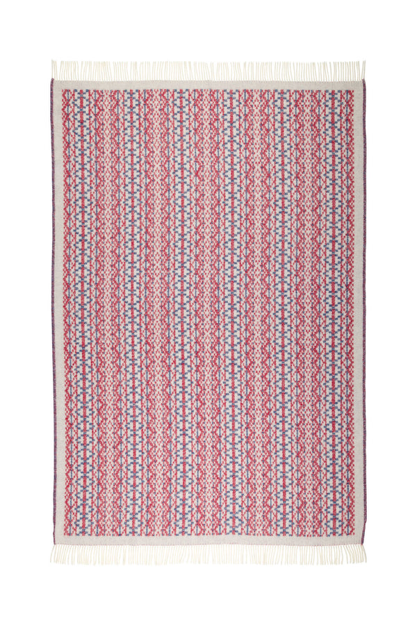 Wolldecke / Plaid aus Merinowolle Öjbro 'Lycksele' lila 130x220