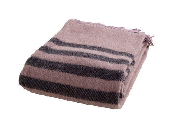 Wolldecke / Plaid aus Wolle 'Retro' syren 130x200