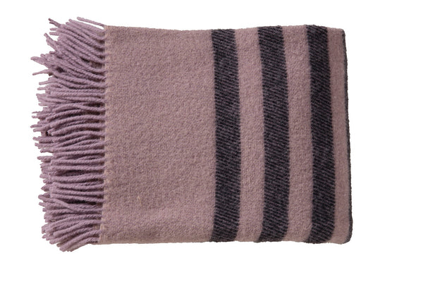 Wolldecke / Plaid aus Wolle Arctic 'Retro' syren 130x200