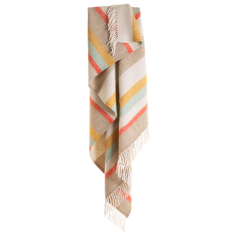 Wolldecke / Plaid aus Wolle Tweedmill 'Illusion Stripe' Spring 150x183