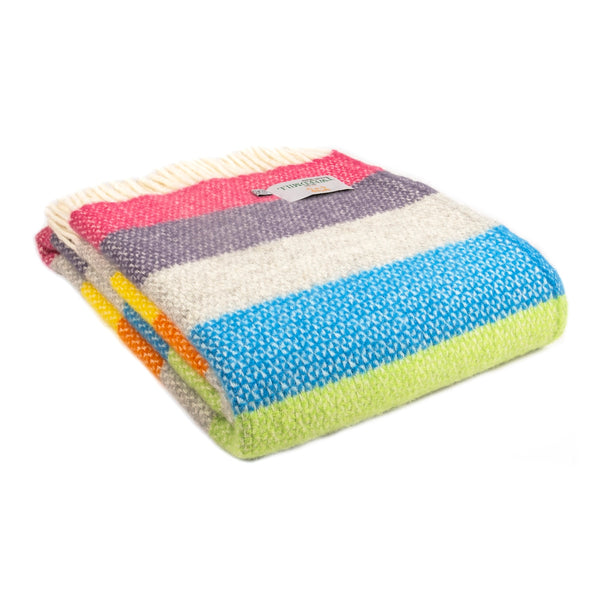 Wolldecke / Plaid aus Wolle Tweedmill 'Illusion Stripe' Tutti 150x183