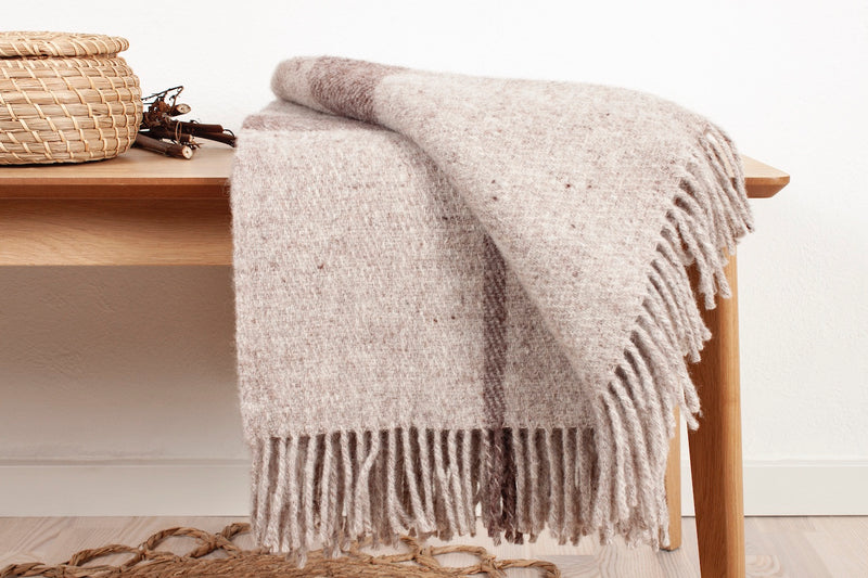 Wolldecke / Plaid aus Wolle Arctic 'Toke' smoke 130x200