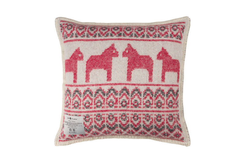 Wollkissen / Kissenbezug aus Merinowolle Öjbro 'Dalarna' rot 50x50