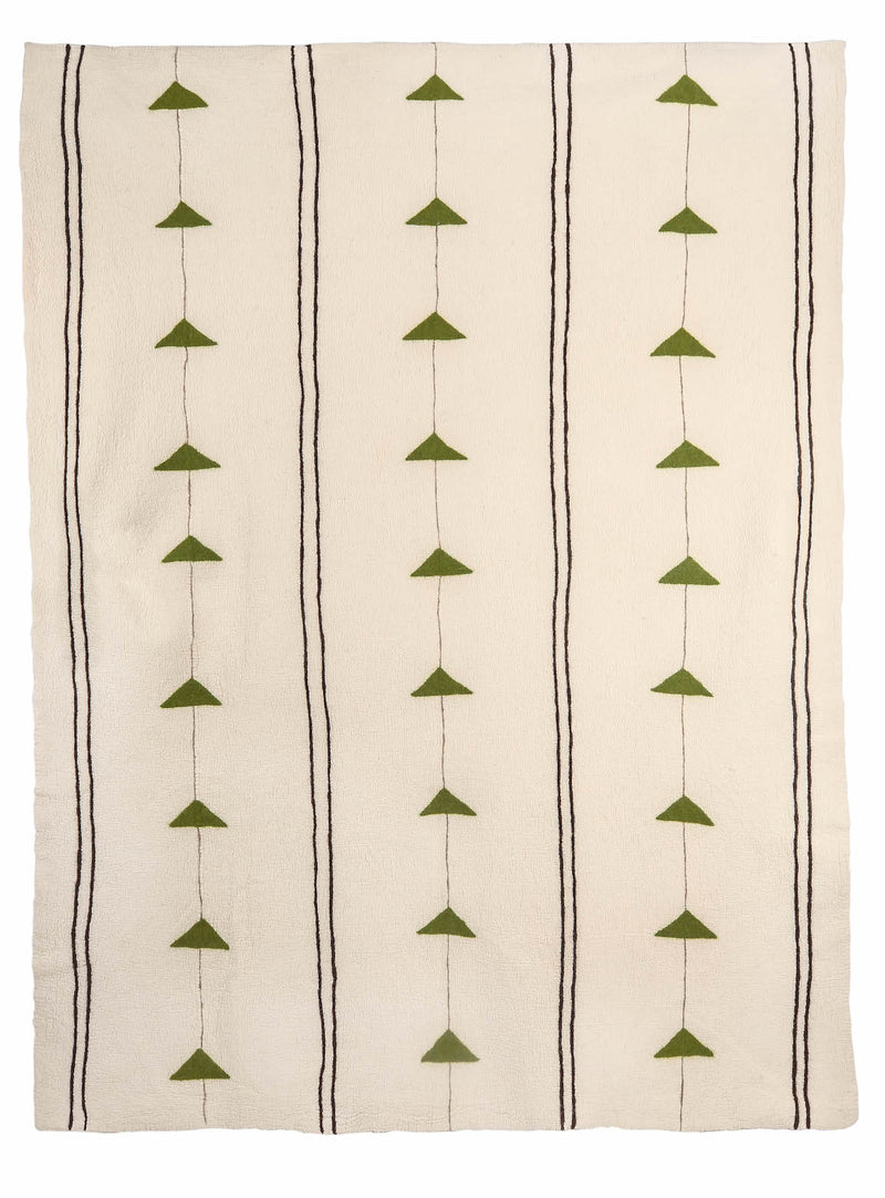 Handgefertigte Wolldecke / Tagesdecke aus Wolle 'Aigul' Natur Nomade 225x150
