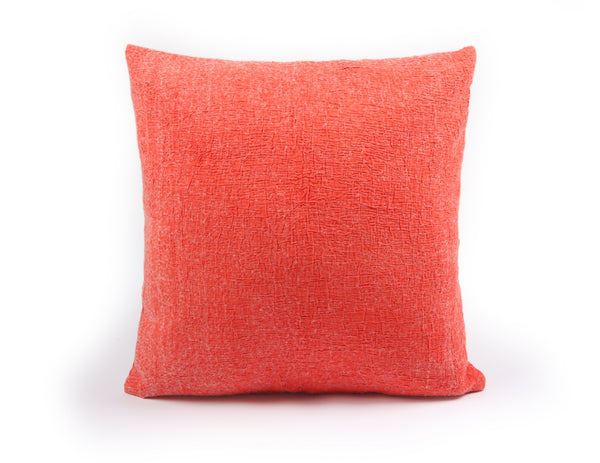 Wollkissen / Kissenbezug aus Wolle 'Aigul' Natur rot 50x50