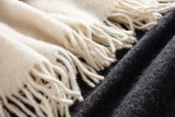 Wolldecke / Plaid aus Wolle Arctic 'Solid' creme 130x200