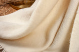 Wolldecke / Plaid aus Wolle Arctic 'Solid' creme 130x200