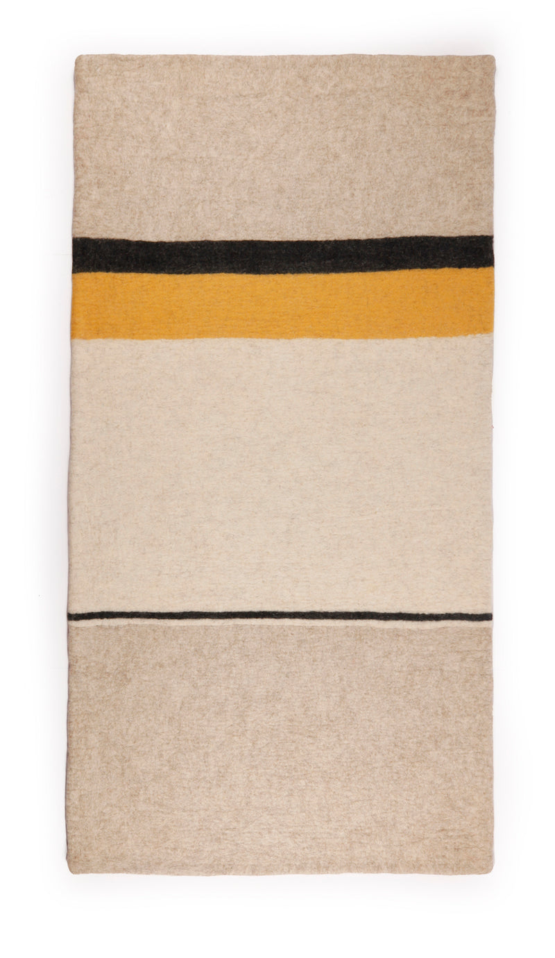 Wollteppich / Teppichläufer aus Wolle 'Aigul' Geo beige 150x80