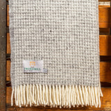 Wolldecke / Plaid aus Wolle Tweedmill 'Waffle' Grey 140x240